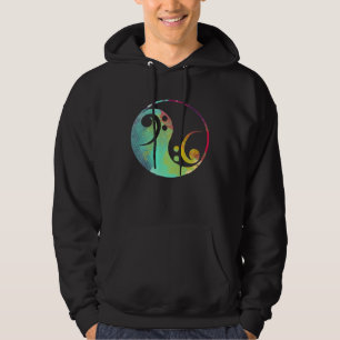 Retro Bass Sleutel Yin en Yang Bass Gitarist Gu Hoodie