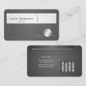 Retro batterijradio visitekaartje (Voorkant / Achterkant)
