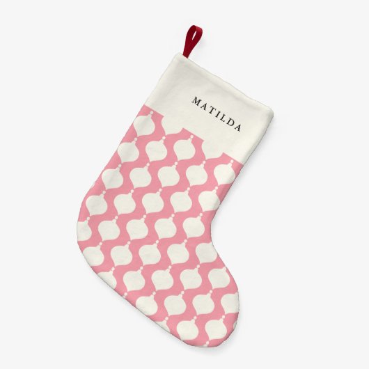 retro bauble gepersonaliseerd geschenk kerst kleine kerstsok (Voorkant (Hangend))