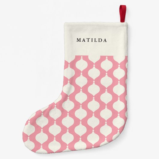 retro bauble gepersonaliseerd geschenk kerst kleine kerstsok (Achterkant)