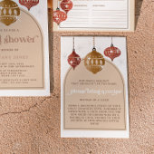 Retro Bauble Ornament Kerst Bruidsrecept Informatiekaartje