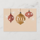 Retro Bauble Ornament Kerst Bruidsrecept rood Informatiekaartje (Achterkant)