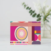Retro Bauhaus Modern Abstract patroon Briefkaart (Staand voorkant)