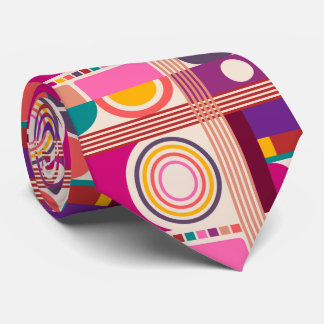 Retro Bauhaus Modern Abstract patroon Stropdas