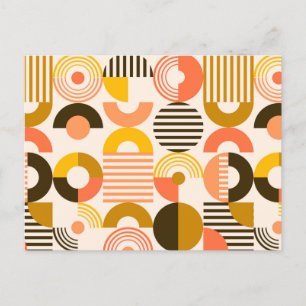 Retro Bauhaus Modern Art Circle Patroon Briefkaart