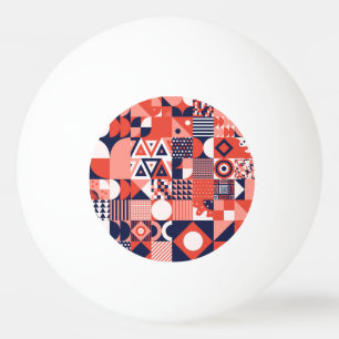 Retro Bauhaus ontwerp, kleurrijke geometrische. Pingpongballen