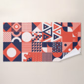  retro bauhaus ontwerp  naadloos badhanddoek (Badhanddoek)