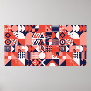  retro bauhaus ontwerp  naadloos poster
