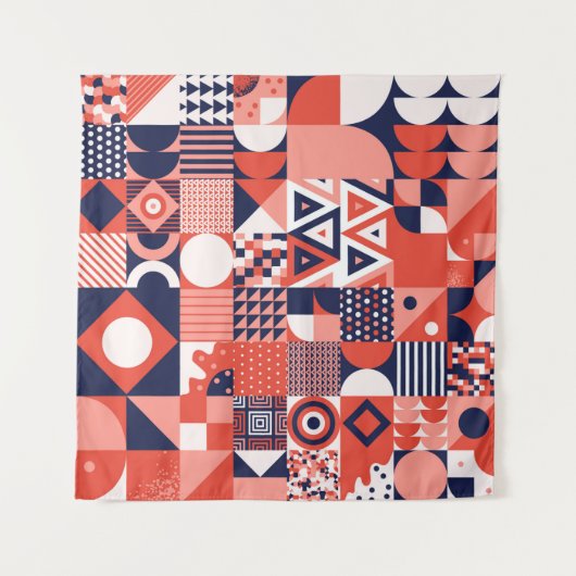 retro bauhaus ontwerp naadloos wandkleed (Voorkant (horizontaal))