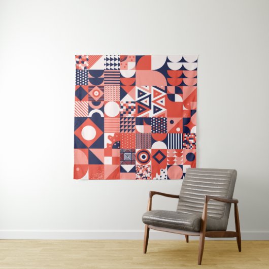 retro bauhaus ontwerp naadloos wandkleed (In Situ (horizontaal))