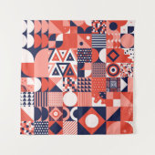 retro bauhaus ontwerp naadloos wandkleed (Voorkant)