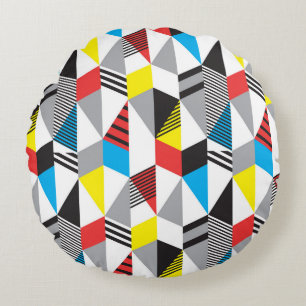 Retro Bauhaus Stijl: Naadloos Abstract Rond Kussen