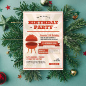 Retro BBQ Anniversaire Fête Invitation