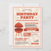 Retro BBQ Anniversaire Fête Invitation (Devant)