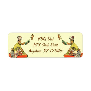 Retro BBQ Dad Etiket