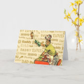 Retro BBQ Dad Kaart (Gele Bloem)