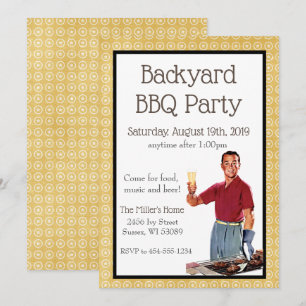 Retro BBQ-feest uitnodiging