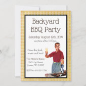 Retro BBQ-feestuitnodiging Kaart (Voorkant)