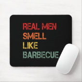 Retro Bbq Real Men Smell Like Byrbecue Smoke Funny Muismat (Met muis)