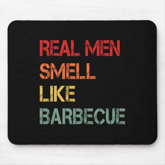 Retro Bbq Real Men Smell Like Byrbecue Smoke Funny Muismat (Voorkant)