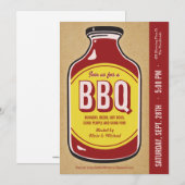 Retro BBQ Sauce Party Uitnodigingen (Voorkant / Achterkant)
