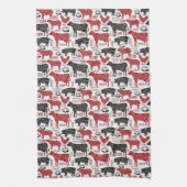 Retro BBQ Slager Boerderij Fresh Pattern Theedoek (Verticaal)