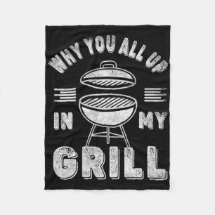Retro Bbq Smoker Vintage Waarom Hang Je Rond Om Mi Fleece Deken