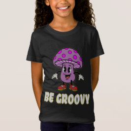 Retro Be Groovy Purple Mushroom Cartoon T-Shirt