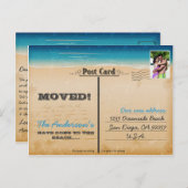  Retro Beach Adreswijziging Foto Aankondigingskaart (Voorkant / Achterkant)