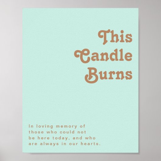 Retro Beach | Affiche Aqua This Candle Burns (Devant)