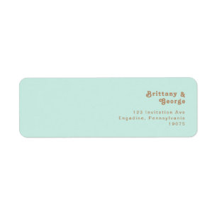 Retro Beach   Aqua Return Address Label