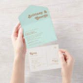 Retro Beach | Aqua Seal and Send All In One Uitnodiging (Afscheurbaar)