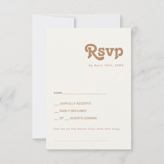 Retro Beach | Aqua Song Request RSVP Card (Voorkant)