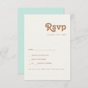 Retro Beach   Aqua Song Request RSVP Card