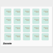 Retro Beach | Aqua Wedding Envelope-zegels Vierkante Sticker (Vel)