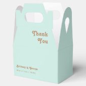 Retro Beach | Aqua Wedding Favor Box Bedankdoosjes (Geopend)