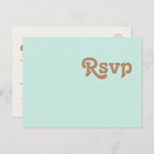 Retro Beach   Aqua Wedding RSVP-Briefkaart Briefkaart