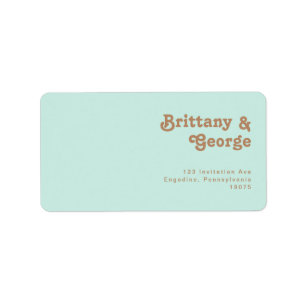 Retro Beach Aqua Wedding RSVP Return Address Etiket