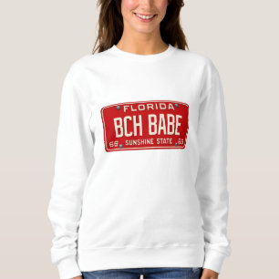 Retro Beach Babe 1969 FL Kentekenplaat Grafisch Trui