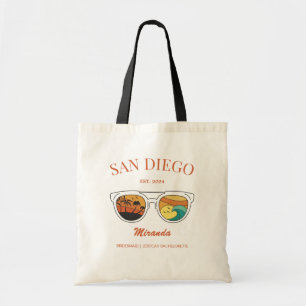 Retro Beach Bachelorette Aangepaste Bruidsmeisje G Tote Bag