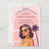 Retro Beach Bachelorette Weekend Route Kaart (Voorkant)