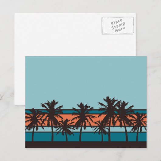 Retro Beach Briefkaart (Voorkant / Achterkant)