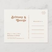 Retro Beach | Bruine foto bespaart datum Uitnodiging Briefkaart (Achterkant)