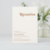 Retro Beach | Carte de réception de mariage ivoire (Debout devant)