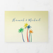 Retro Beach foto bruiloft Drieluik Uitnodiging (Cover)