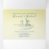 Retro Beach foto bruiloft Drieluik Uitnodiging (Binnenkant midden)