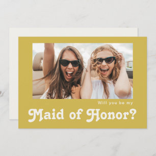 Retro Beach Gold Photo Maid of Honor proposal Kaar Kaart