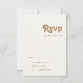 Retro Beach | Gold RSVP-kaart RSVP Kaartje (Voorkant)