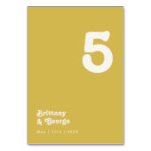 Retro Beach | Gold Table Number Kaart (Achterkant)