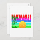 Retro Beach Hawaii Sunset Briefkaart (Voorkant / Achterkant)